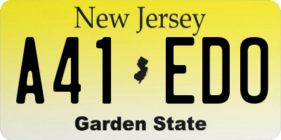 NJ license plate A41EDO