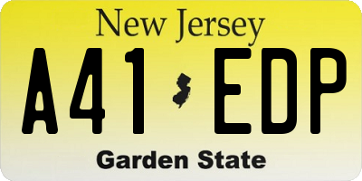 NJ license plate A41EDP