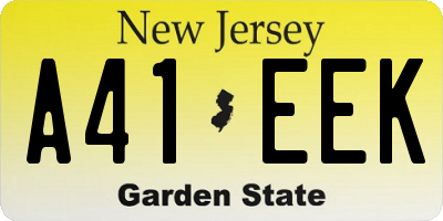 NJ license plate A41EEK