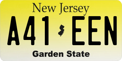 NJ license plate A41EEN