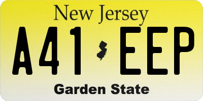 NJ license plate A41EEP