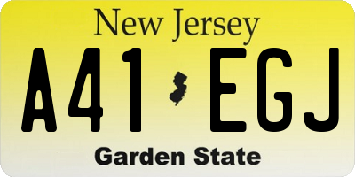 NJ license plate A41EGJ