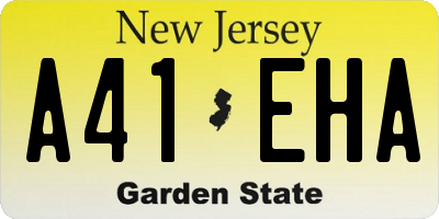 NJ license plate A41EHA
