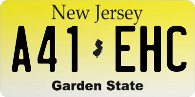 NJ license plate A41EHC