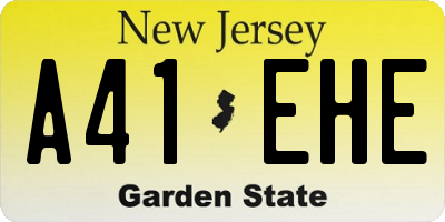 NJ license plate A41EHE