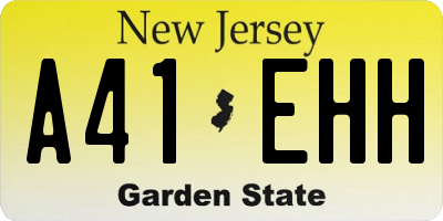 NJ license plate A41EHH