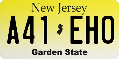 NJ license plate A41EHO