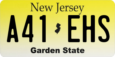 NJ license plate A41EHS