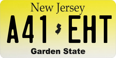 NJ license plate A41EHT