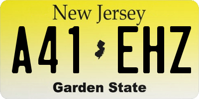 NJ license plate A41EHZ