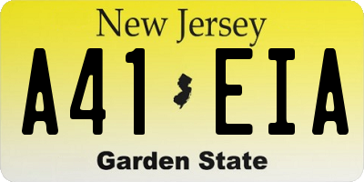 NJ license plate A41EIA