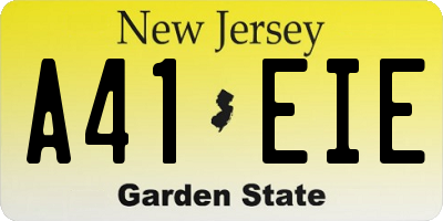 NJ license plate A41EIE