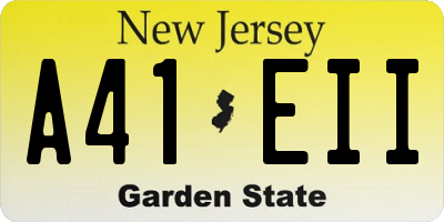NJ license plate A41EII