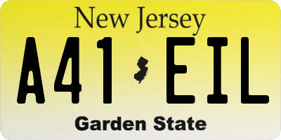 NJ license plate A41EIL