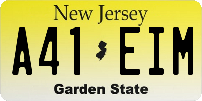 NJ license plate A41EIM