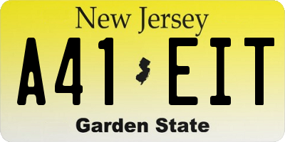 NJ license plate A41EIT