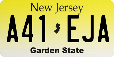NJ license plate A41EJA