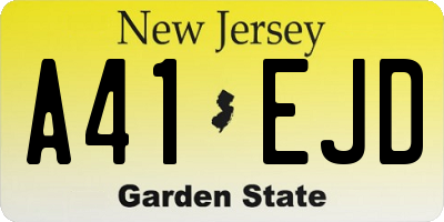 NJ license plate A41EJD
