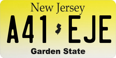 NJ license plate A41EJE