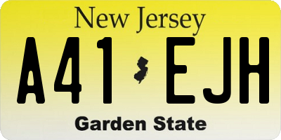NJ license plate A41EJH