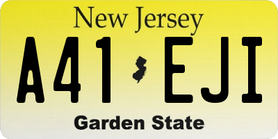 NJ license plate A41EJI