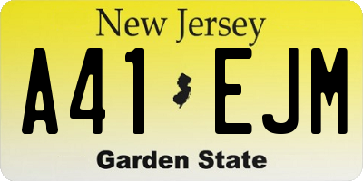 NJ license plate A41EJM