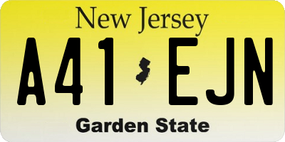 NJ license plate A41EJN