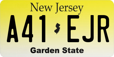NJ license plate A41EJR