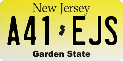 NJ license plate A41EJS