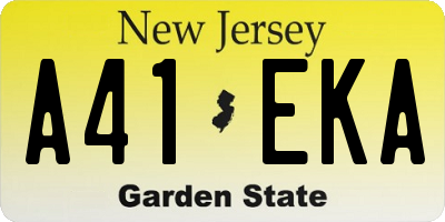 NJ license plate A41EKA