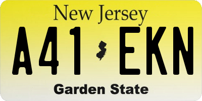NJ license plate A41EKN