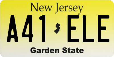 NJ license plate A41ELE