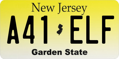 NJ license plate A41ELF