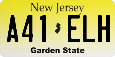 NJ license plate A41ELH