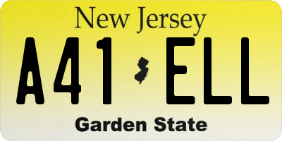 NJ license plate A41ELL