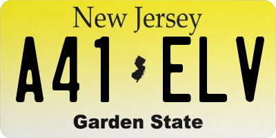 NJ license plate A41ELV