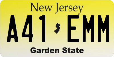 NJ license plate A41EMM