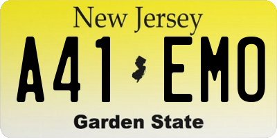 NJ license plate A41EMO