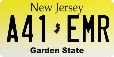 NJ license plate A41EMR