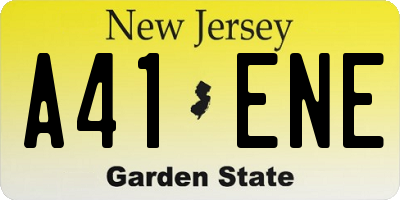 NJ license plate A41ENE