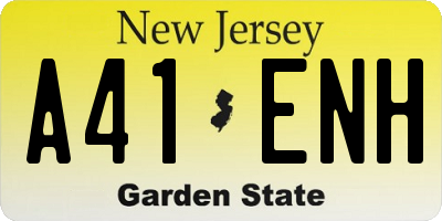 NJ license plate A41ENH
