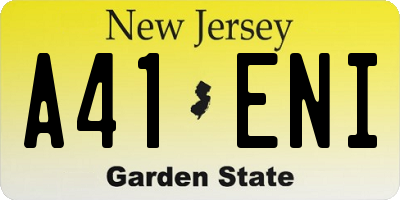 NJ license plate A41ENI