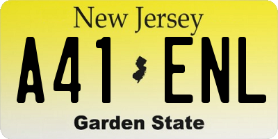 NJ license plate A41ENL