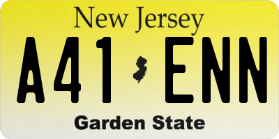 NJ license plate A41ENN