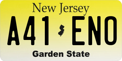 NJ license plate A41ENO