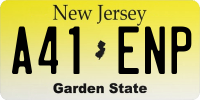 NJ license plate A41ENP