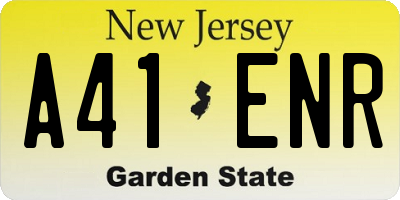 NJ license plate A41ENR