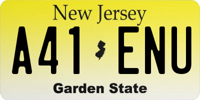 NJ license plate A41ENU