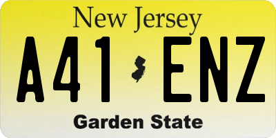 NJ license plate A41ENZ