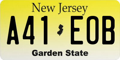 NJ license plate A41EOB
